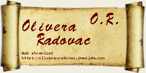 Olivera Radovac vizit kartica